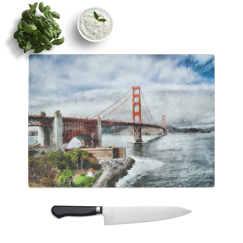 Gate Bridge Vol.5 Chopping Board, 0.4cm H x 20cm W x 28.5cm L