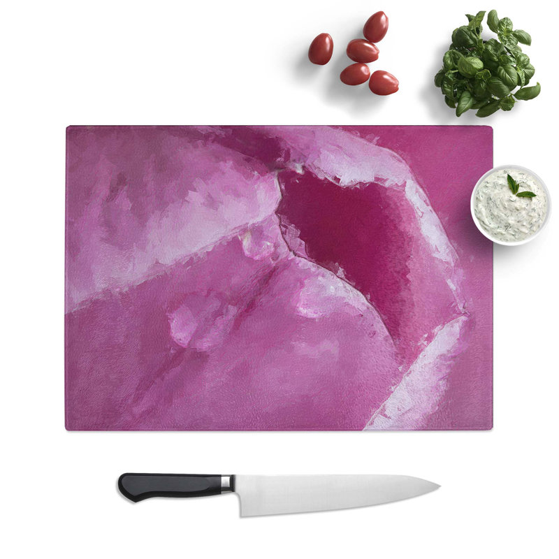 Tempered Glass Petals of a Tulip Chopping Board, 39 cm W x 28.5 cm L