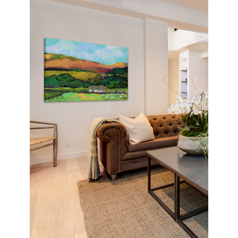 Reproduction d’art sur toile tendue "cotswold" par arthur pina, H 40 po x l 60 po x P 1,5 po