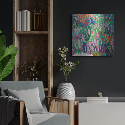 Luxe Metal Art 'Crazy Abstract Gardens No. 6' by Lindsey McAlister Metal Wall Art, 24" x 24"