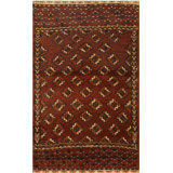 Antique Turkmen Turkmenistan Geometric Knotted Rug