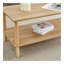 Table basse moderne à 2 niveaux pour meubles de salon, table centrale rectangulaire avec tablette de rangement ouverte, pieds arrondis en bois d'hévéa, stable et durable, assemblage facile-2096000112
