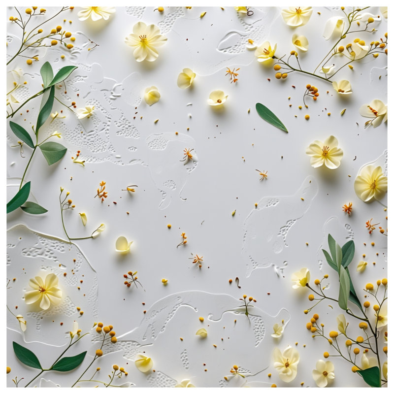 Rideau de douche floral - décor de salle de bain nature minimaliste, 70in W x 84in H