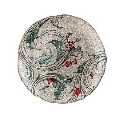 Holly & Berries Glass Dinner Plate