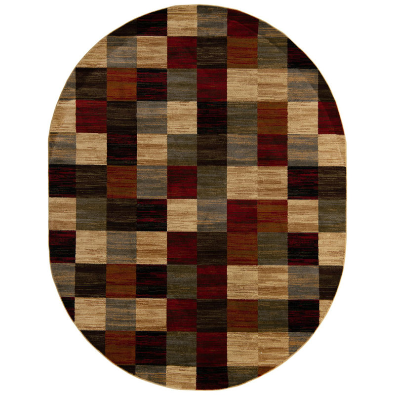 Geometric Indoor Rug, Oval 7'10" x 10'