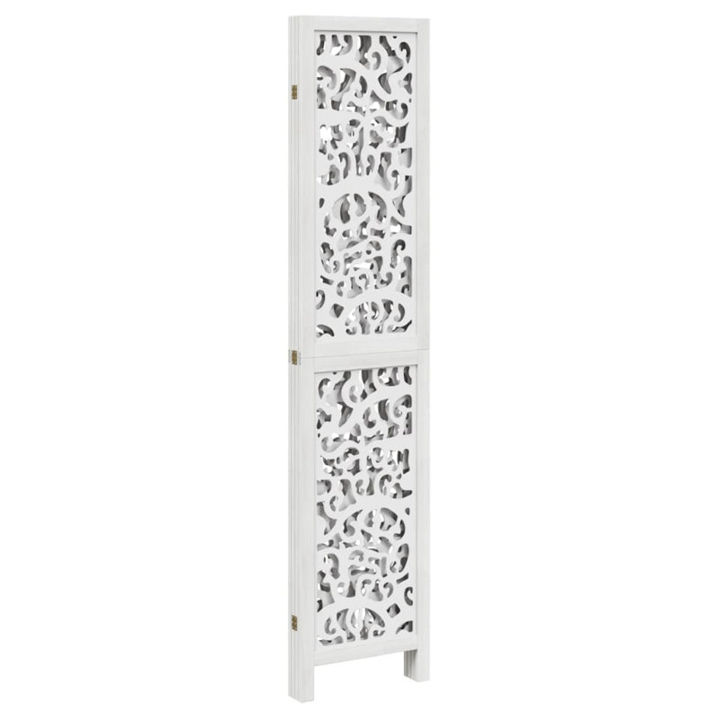 Folding Room Divider, 6, 220cm H x 110cm W x 1.6cm D, White