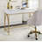 Manresa 2-Drawer Vanity Desk, White High Gloss And Gold Finish