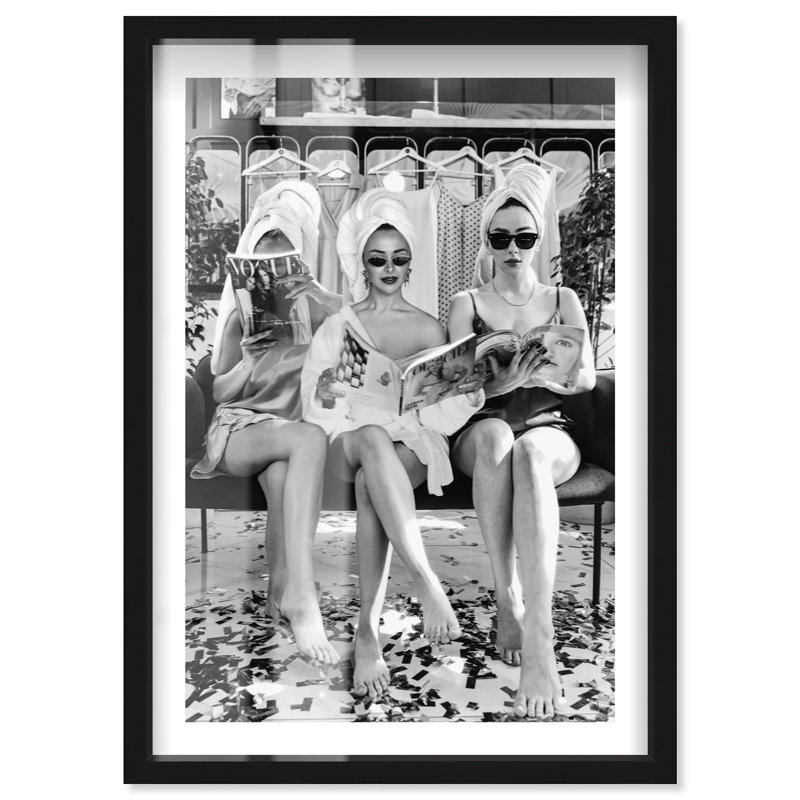Summer Read Shadowbox Print Miami Art Prints by Notoriart, Black, 16" H x 11" W