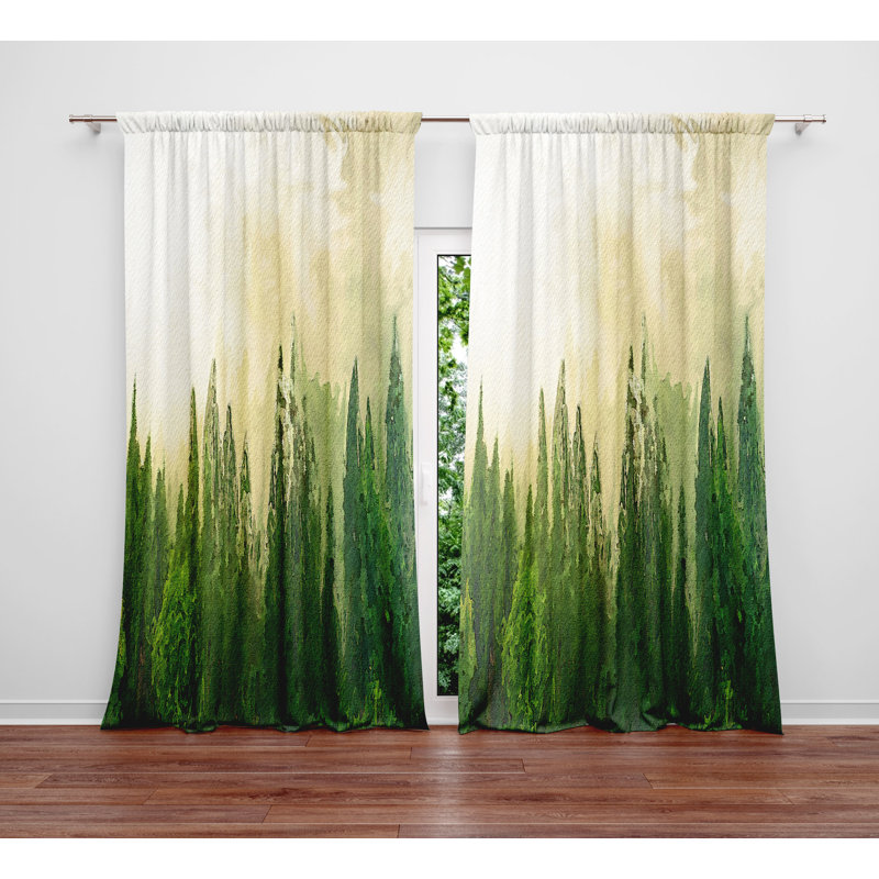 Semi Sheer Curtain Panel Pair, 40" W x 52" L