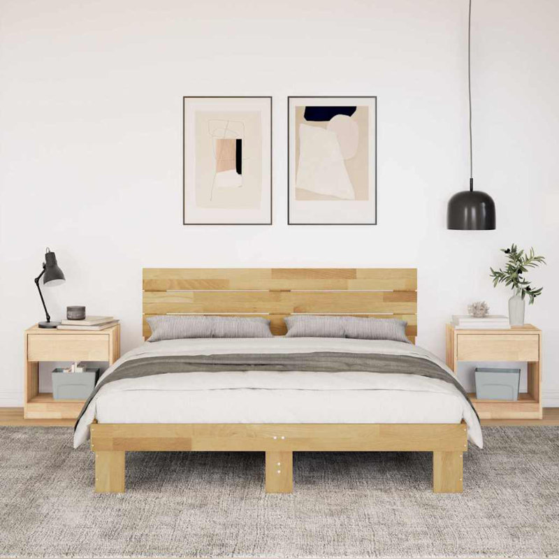 Solid Wood Bed, European Double (140 x 200 cm)