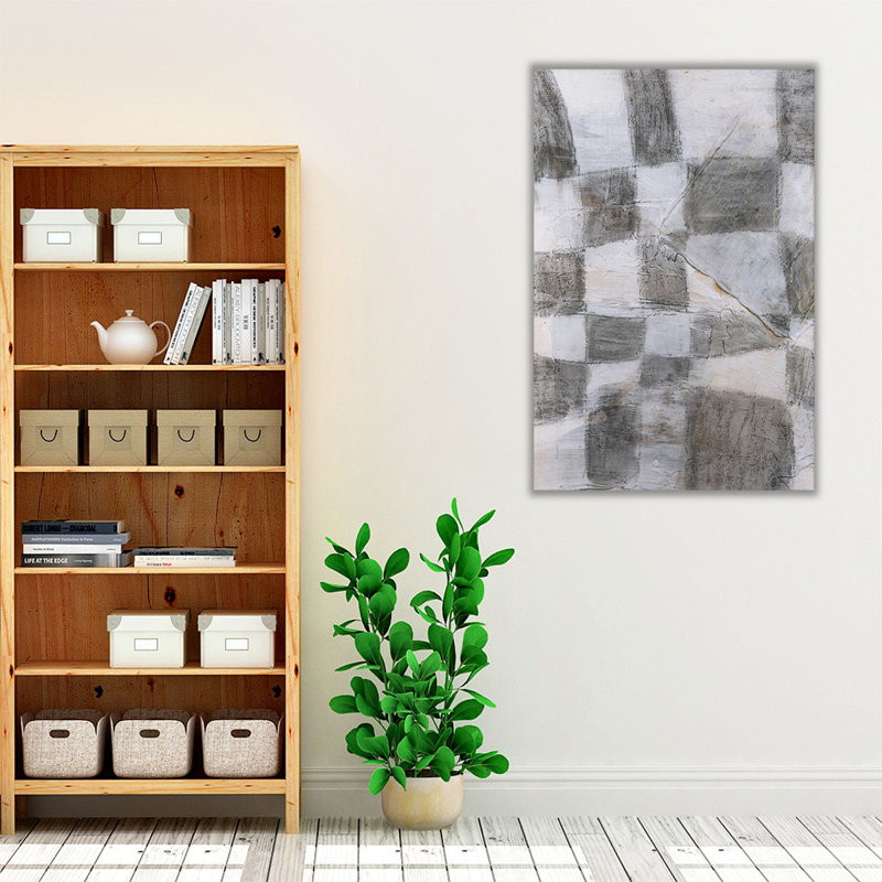 «Rustic Textile II Black and White», reproduction d'art sur toile, H 30 po x l 20 po