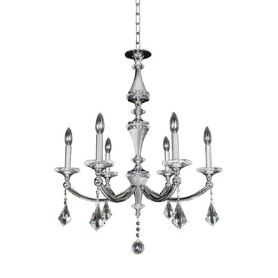 Floridia 6 LT Chrome/Clear Chandelier Allegri