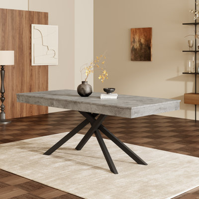Extendable Metal Base Dining Table