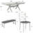 6-Piece Extendable Dining Table Set For 6-8 People Expandable 71"-90" Solid Wood Legs Kitchen Table & 4 Upholstered Chairs & 1 Bench Space-Saving Set For Dining Room, Kitchen