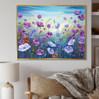 «Purple Morning Glory Flower Field» sur impression sur toile