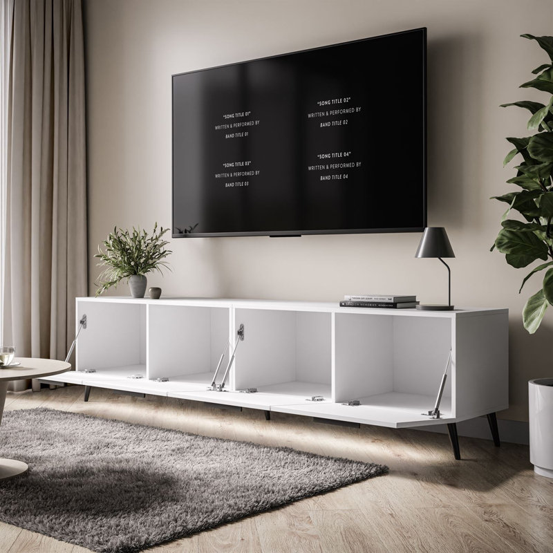 Unfinished TV Stand for TVs up to 58", White/Black