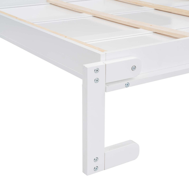 Lit escamotable mural avec tablettes Murphy, Double, Blanc