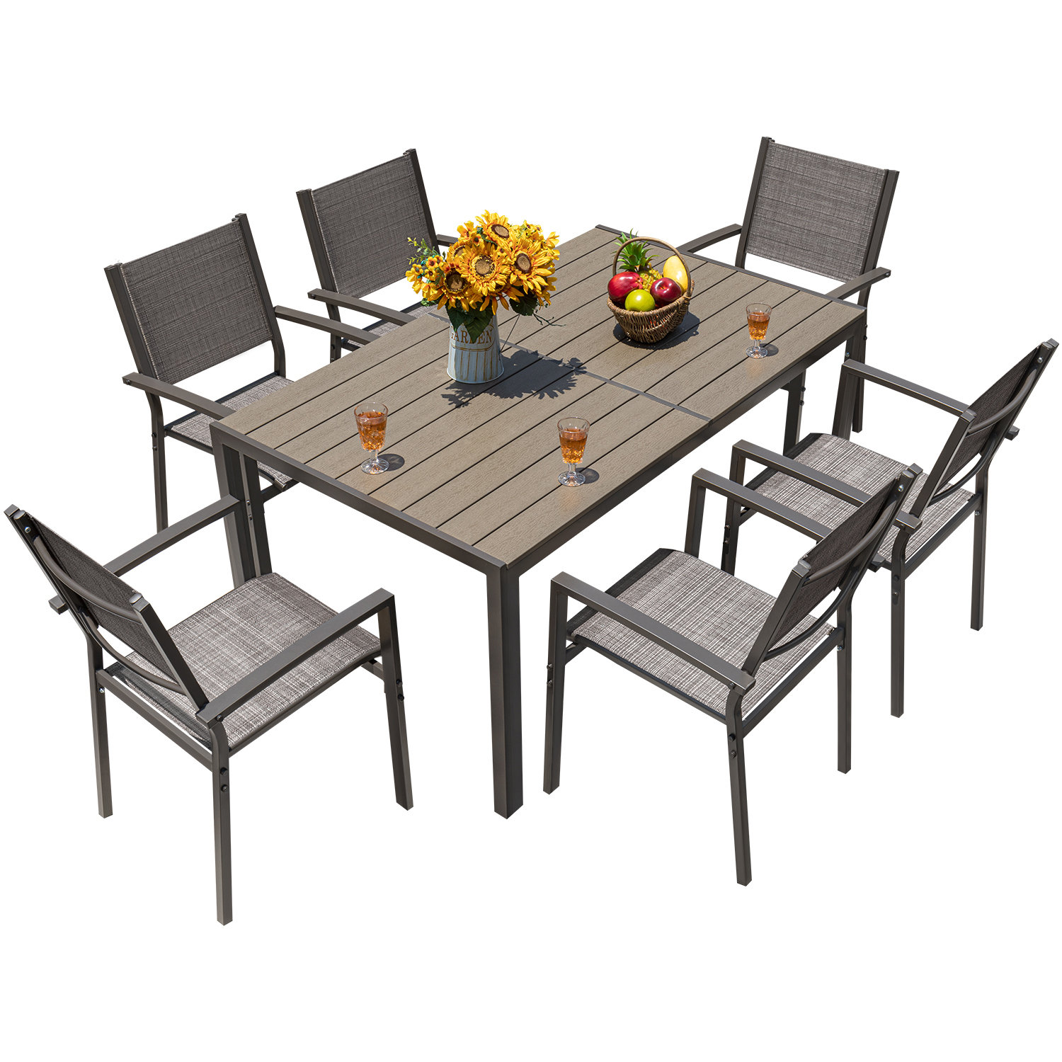 Ebern Designs Theanna Rectangular 6 - Person 59.06'' Long Dining Set & Reviews | Wayfair