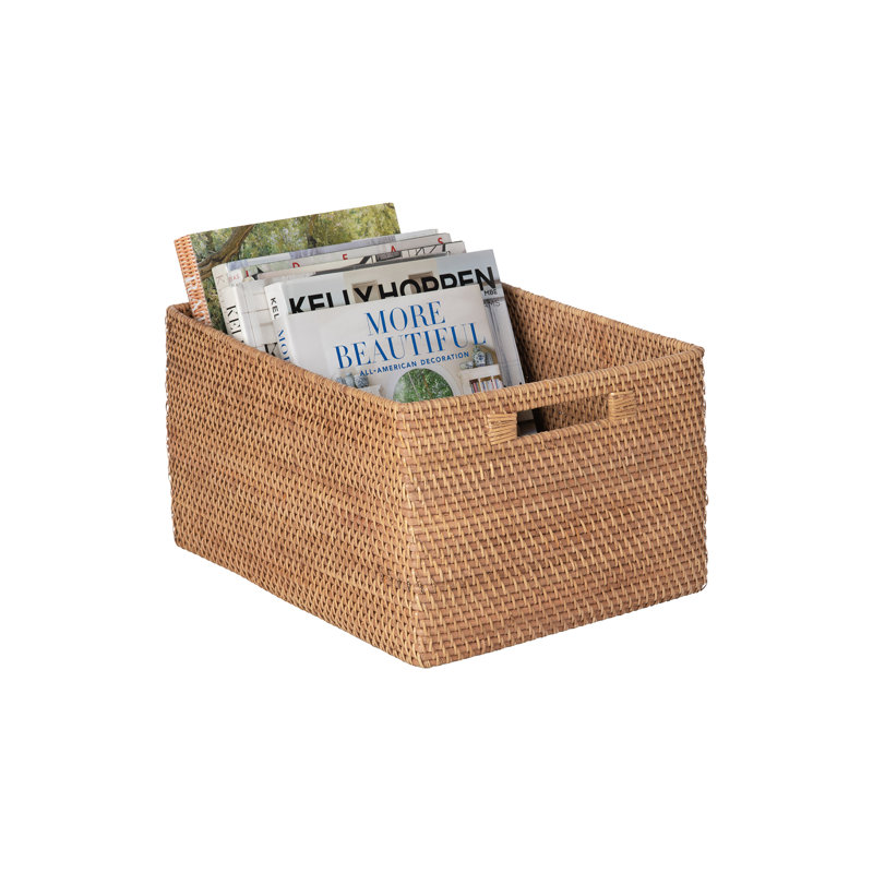 Rosecliff Heights Bavan Rattan Basket, Brown
