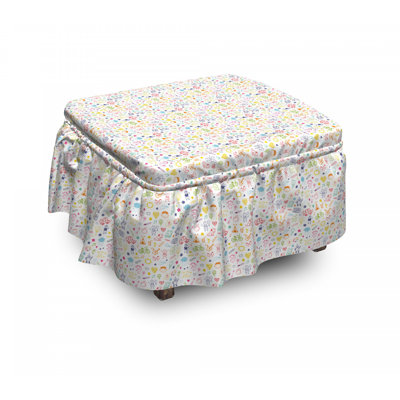 Ensemble de housse pour repose-pieds à coussins carrés 2 pièces doodle enfant sait drawing