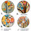 Arbre coloré abstrait 3 - Art floral rond en métal-2066831487