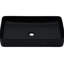 Lavabo vasque rectangulaire en céramique noire de 24 po x 13,5 po pour salle de bain, design moderne avec arc, teinture à l'acide et arc classique, nécessitant peu d'entretien