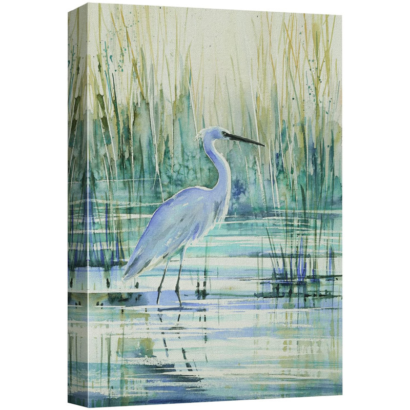 Watercolor Pastel Crane Bird Canvas Wall Art 24" x 36"