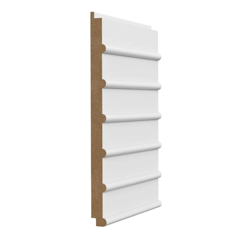 Panneau de mur en MDF apprêté Interbois blanc (4 pièces / paquet) 1/2 po x 6 3/16 po x 96 po