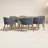 Bowery 7-Piece Acacia Wood Outdoor Patio Dining Set for 6 with Cushions – Rectangular Table, Rope Weave Chairs & Umbrella Hole-  Grey-451793984