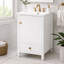 Meuble-lavabo de salle de bain avec tablette de rangement et porte à fermeture en douceur