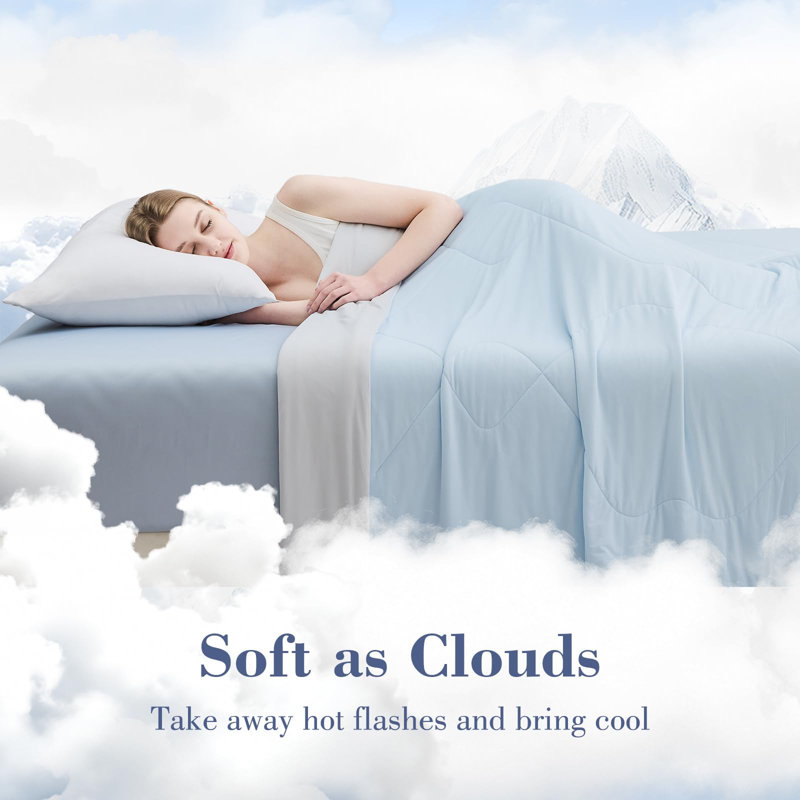 Édredon de refroidissement EMME pour l'été, pour les dormeurs chauds, lavable à la machine, Courtepointe simple très longue