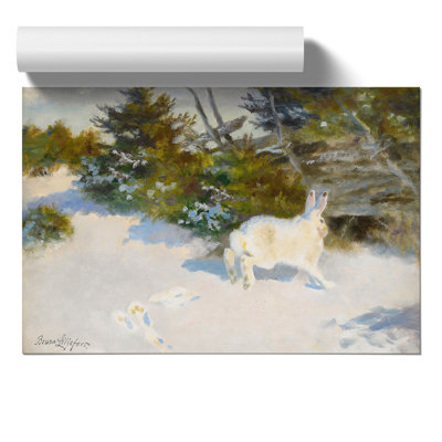 White Hare by Bruno Liljefors - Frameless Print