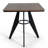 23.62" Square Dining Table With Wood Top And Metal Frame, Modern Industrial, For Home Office, Bistro, Compact For Space Saving, Walnut