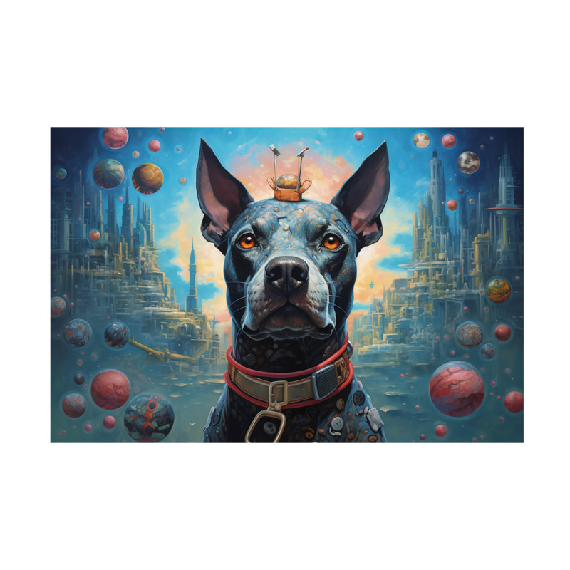 Art Dog 3 by Ray Heere - Wrapped Canvas Print, H 12 po x l 19 po x P 2 po