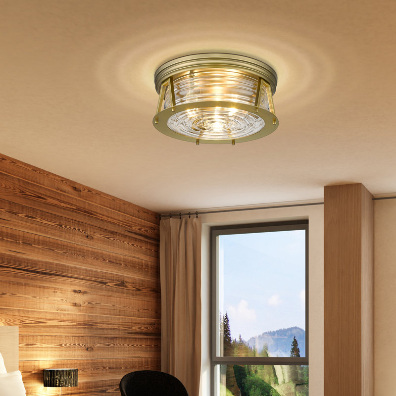 Plafonnier encastré 3 lumières 16 po Smithies, Laiton frotté
