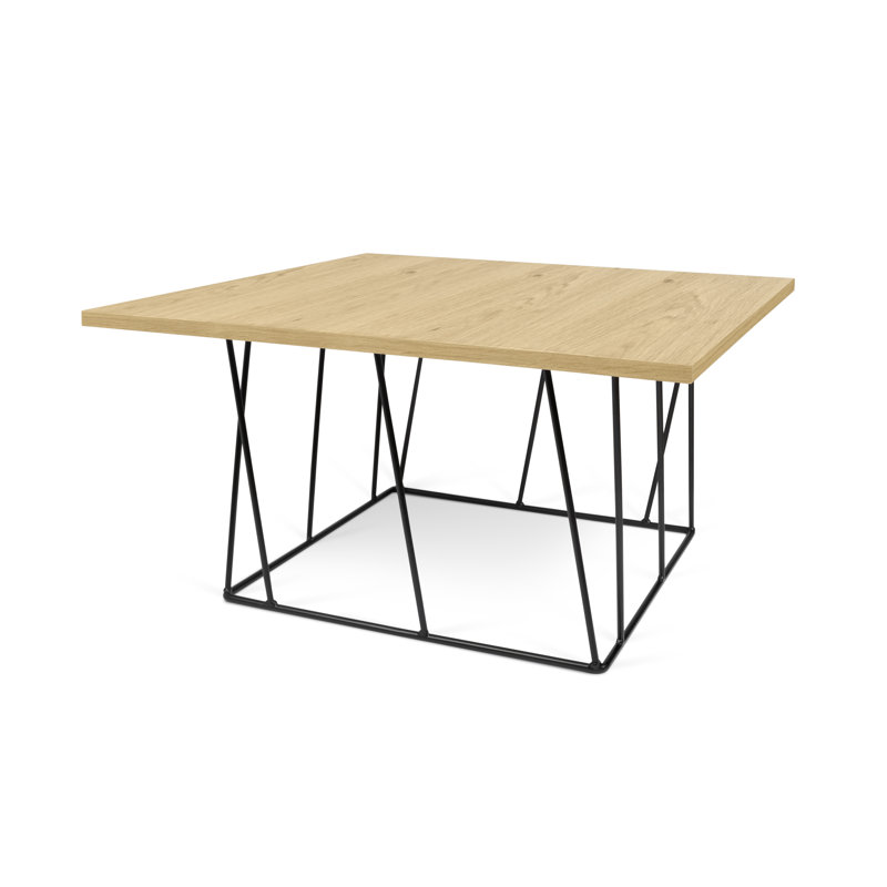 Table basse Saina, Chêne sauvage, Acier laqué noir