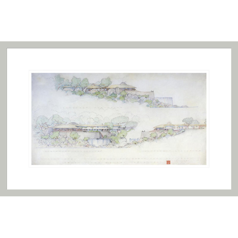 «Raul Bailleres House Acapulco Mexico (project)» par Frank Lloyd Wright, impression giclée encadrée, 14.16" H x 21.75" W