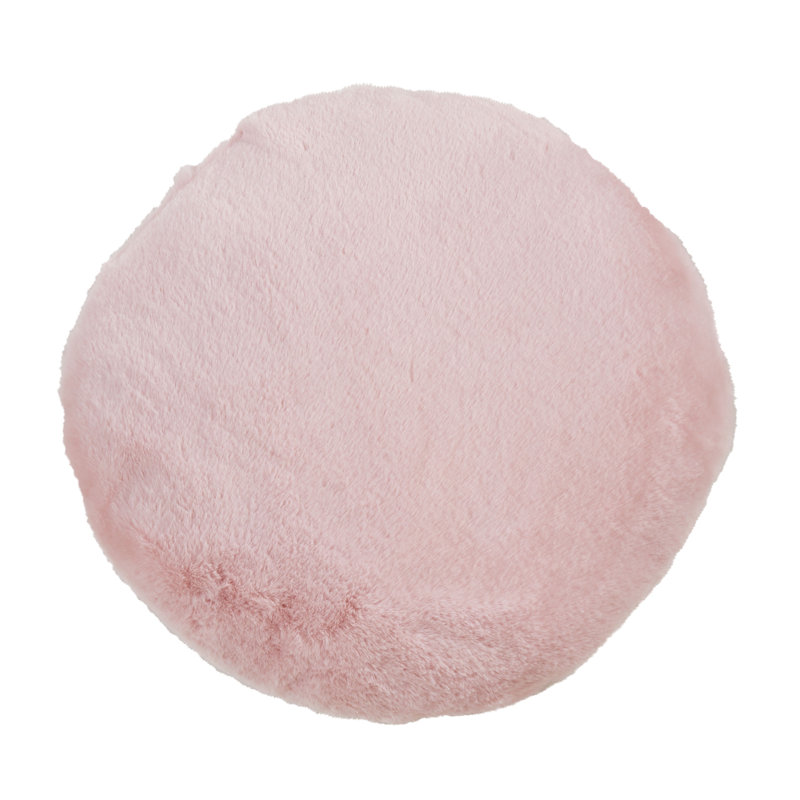 Faux Rabbit Fur Collection Reversible Throw Pillow, Pink