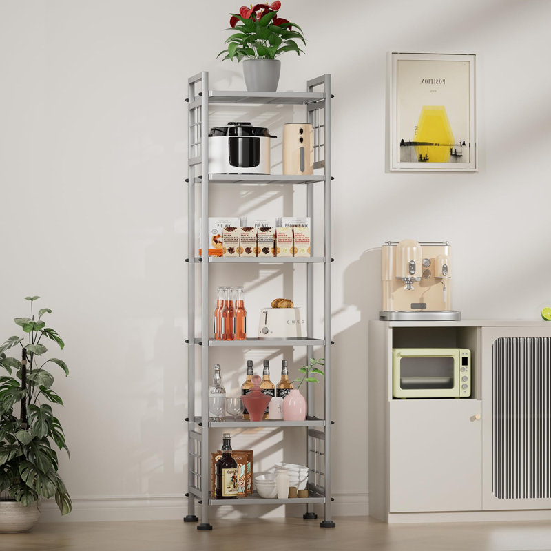 6-Wire Standing Storage Shelf, Silver