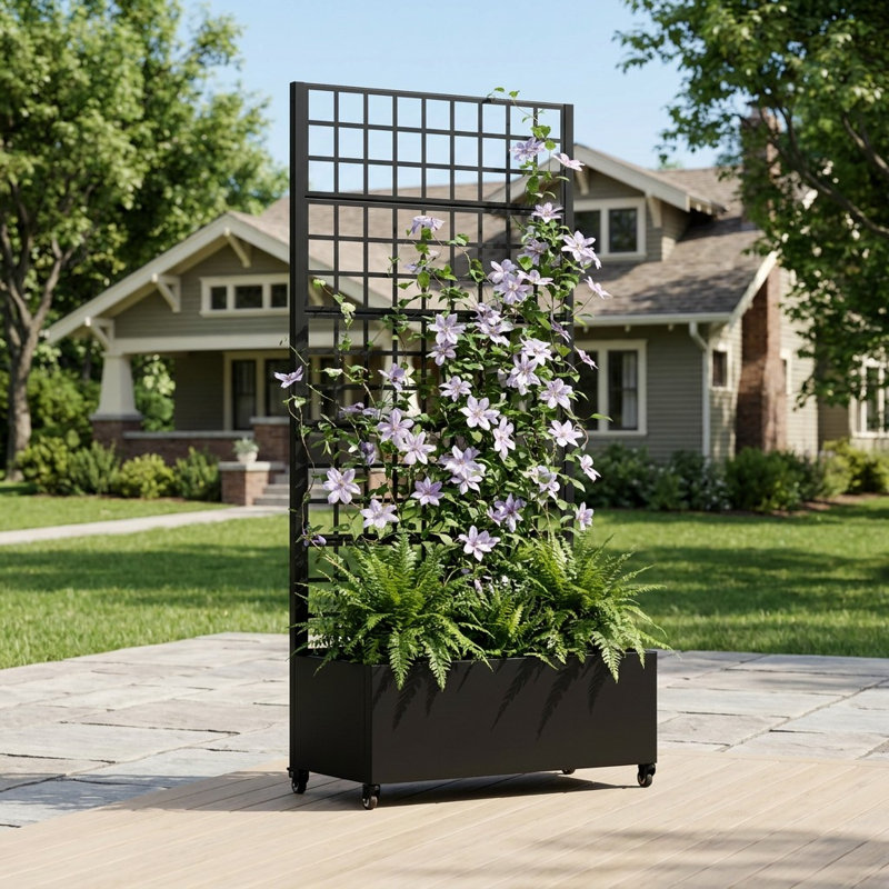Planter Box, Black, 185cm H x 90cm W x 40cm D