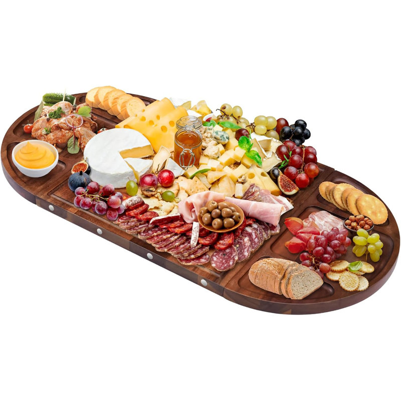 Ensemble de 3 planches à fromage et plateau de service en bois d'acacia