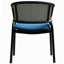 Chaise de salle à manger moderne à dossier canne Daishun, fauteuil incurvé en rotin en forme de U, siège d'appoint rembourré avec pieds en métal noir-17228010-3408397