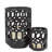 Matte Black Openwork Frame Candle Lantern-953466112