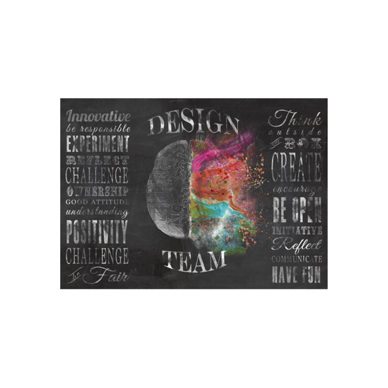Left And Right Brain Print by Zoey Riley, Crackle, 30" H x 42" W x 1.5" D