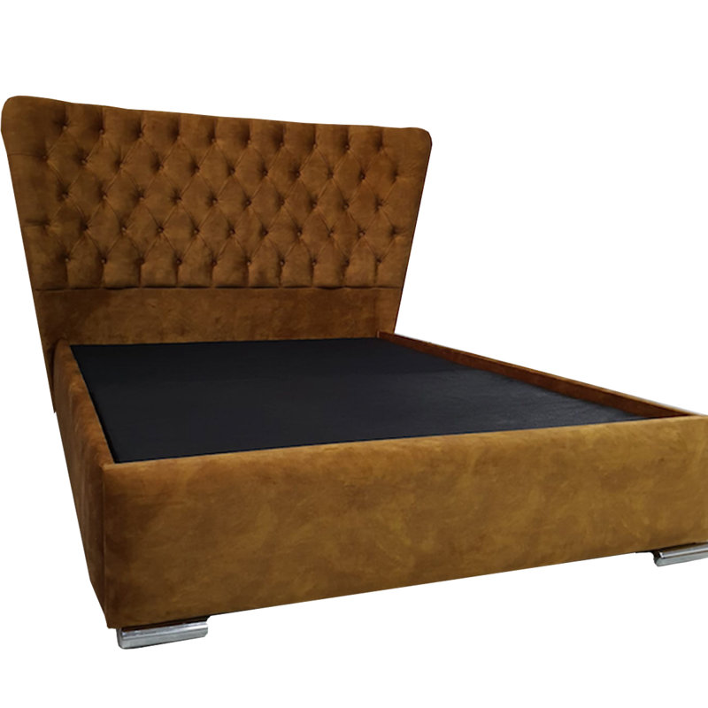 Engles Upholstered Bed, Small Double (4'), Mink Chenille