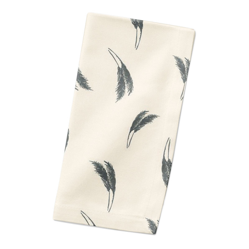 Floral Rectangle Napkin, Cream/Emerald
