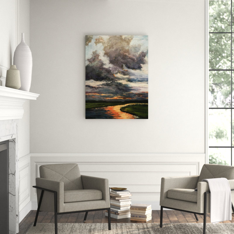 Thundersky - Artist Enhanced Canvas Print, Brown Framed Canvas, 41.5" H x 31.5" W