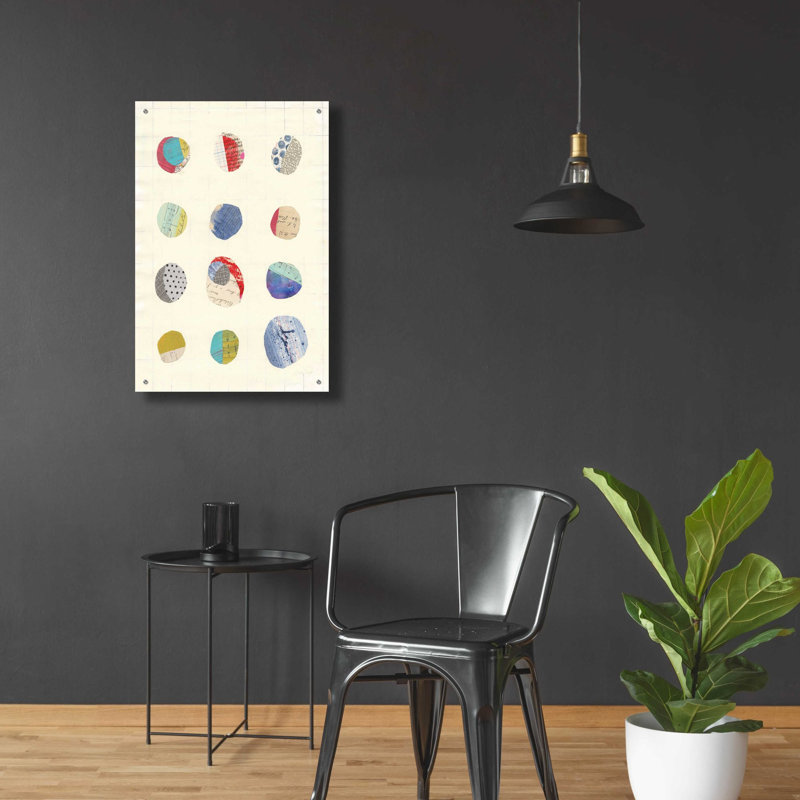 «Geometric Collage II» par Courtney Prahl, art mural en verre acrylique, H 36 po x l 24 po x P 0,2 po
