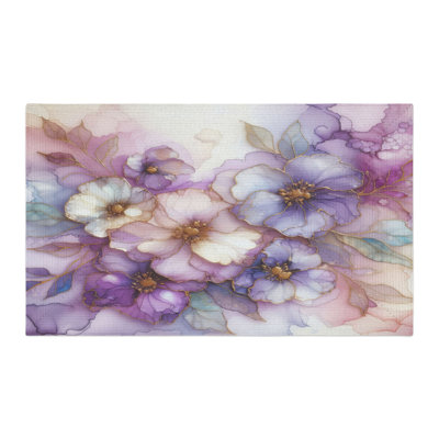 Tapis tressé à l'encre lilas