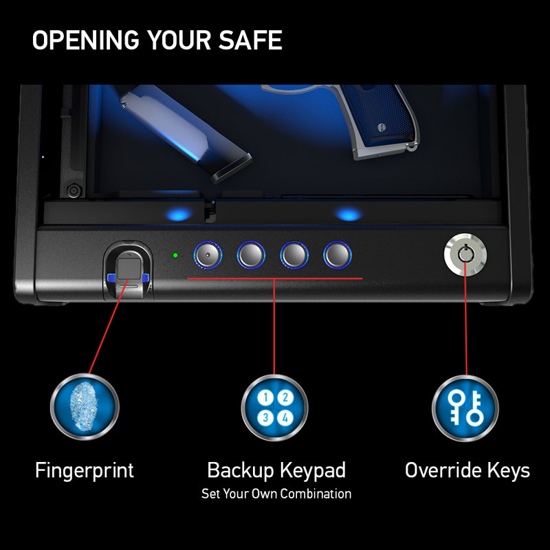 Gun Safe Lock, 3.2" H x 12.1" W x 9.9" D